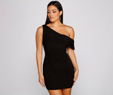 Georgia Formal One Shoulder Mini Dress Oshnow