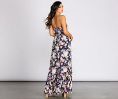 Getaway Girl Floral Smocked Tube Maxi Dress Oshnow