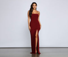 Gia Lace-Up Formal High-Slit Dress Oshnow
