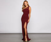 Gianna Metallic One Shoulder Dress Oshnow