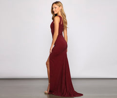 Gianna Metallic One Shoulder Dress Oshnow