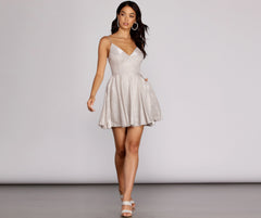 Gigi Glitter Skater Dress Oshnow