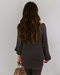 Ginny Cotton Blend Sweater Top - Charcoal Oshnow