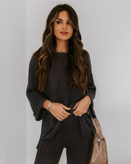 Ginny Cotton Blend Sweater Top - Charcoal Oshnow