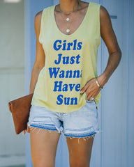 Girls Just Wanna Have Sun Knit Tank Oshnow