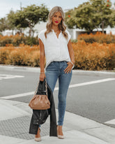 Girona Satin Blouse - Pearl Oshnow