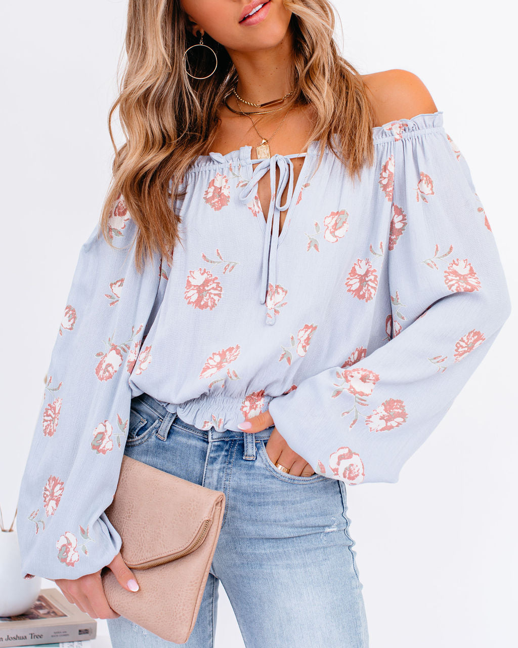 Give Me Love Floral Ruffle Off The Shoulder Top Oshnow