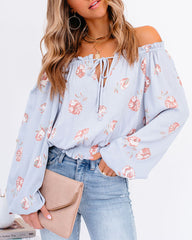 Give Me Love Floral Ruffle Off The Shoulder Top Oshnow