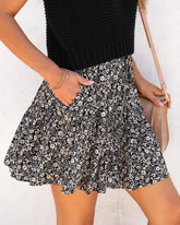 Glenda Floral Pocketed Mini Skirt Oshnow