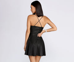 Glitter Glow Skater Dress Oshnow