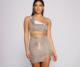Glitter Goddess One Shoulder Mini Dress Oshnow