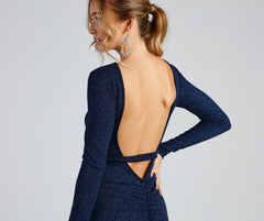 Glitter Nights Open Back Mini Dress Oshnow