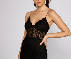 Glitter Queen Lace Mini Dress Oshnow