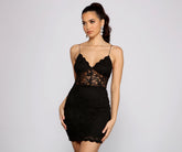 Glitter Queen Lace Mini Dress Oshnow