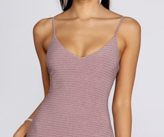 Glitter Wrap Knit Mini Dress Oshnow