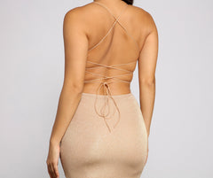 Glitz and Glitter Open Back Mini Dress Oshnow