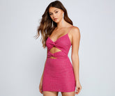 Glitzy Twist Glitter Mini Dress Oshnow