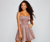 Glow Goals Glitter Knit Skater Dress Oshnow