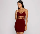 Go All Out Waist Cut Out Crepe Mini Dress Oshnow