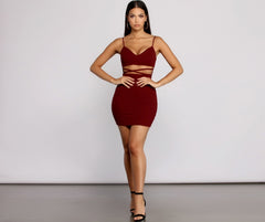 Go All Out Waist Cut Out Crepe Mini Dress Oshnow