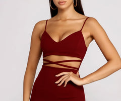 Go All Out Waist Cut Out Crepe Mini Dress Oshnow