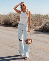 Go-To Ribbed Modal Tank - Off White Oshnow