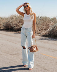 Go-To Ribbed Modal Tank - Off White Oshnow