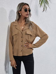 Grace Sheer Wrap Blouse - Light Mocha Oshnow