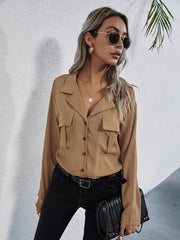Grace Sheer Wrap Blouse - Light Mocha Oshnow
