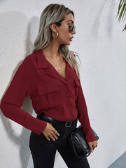 Grace Sheer Wrap Blouse - Terracotta Oshnow