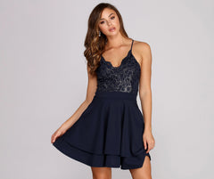 Graced In Lace Skater Dress Oshnow
