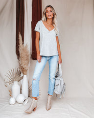 Grant Cotton Mineral Wash Tee - Slate Blue Oshnow