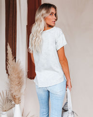 Grant Cotton Mineral Wash Tee - Slate Blue Oshnow