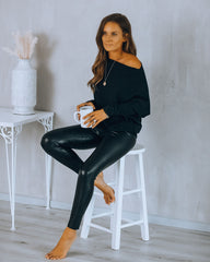 Grateful Dolman Knit Top - Black Oshnow