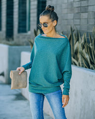 Grateful Dolman Knit Top - Dusty Teal Oshnow