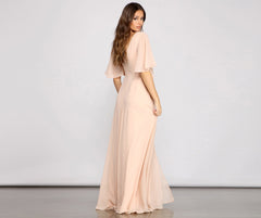 Greta Formal High Slit Chiffon Dress Oshnow