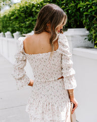 Grisel Floral Smocked Crop Top Oshnow