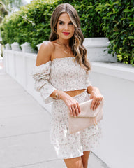 Grisel Floral Smocked Crop Top Oshnow