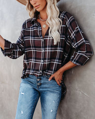 Grizzly Peak Cotton Plaid Button Down Top Oshnow