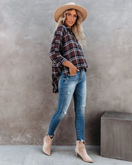 Grizzly Peak Cotton Plaid Button Down Top Oshnow