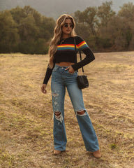 Growing Pains Ribbed Knit Top - Black Oshnow