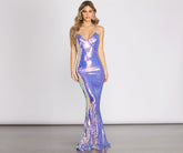 Gwenyth Iridescent Lace Up Dress Oshnow