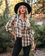 Hadid Plaid Button Down Top Oshnow