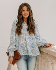Haiden Smocked Floral Ruffle Blouse Oshnow