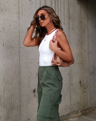 Haisley Sleeveless Bodysuit - White Oshnow