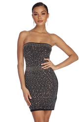 Haley Jewel Queen Embellished Mini Dress Oshnow