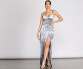 Halle Formal Velvet Wrap Dress Oshnow