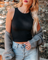 Halo Seamless Crop Top - Black Oshnow