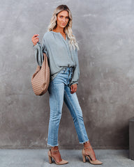 Hand In Hand Button Down Top - Sage Dust Oshnow