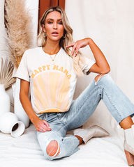 Happy Mama Sunburst Cotton Blend Tee Oshnow